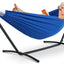 Hamaca doble acero 9ft 450lb funda transporte azul
