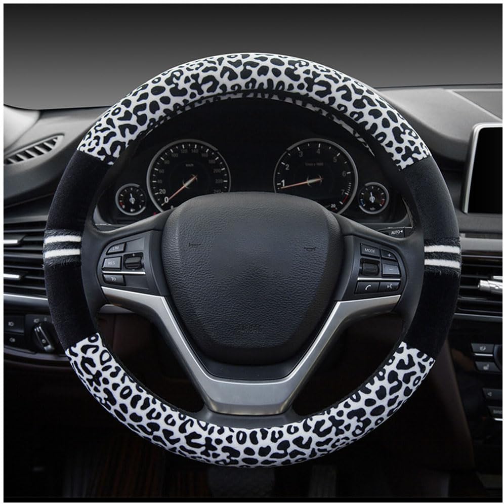Funda volante afelpada estampado leopardo antiderrap