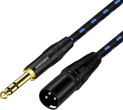 Cable TRS XLR a 1/4 pulg 33pies para tambor eléctrico