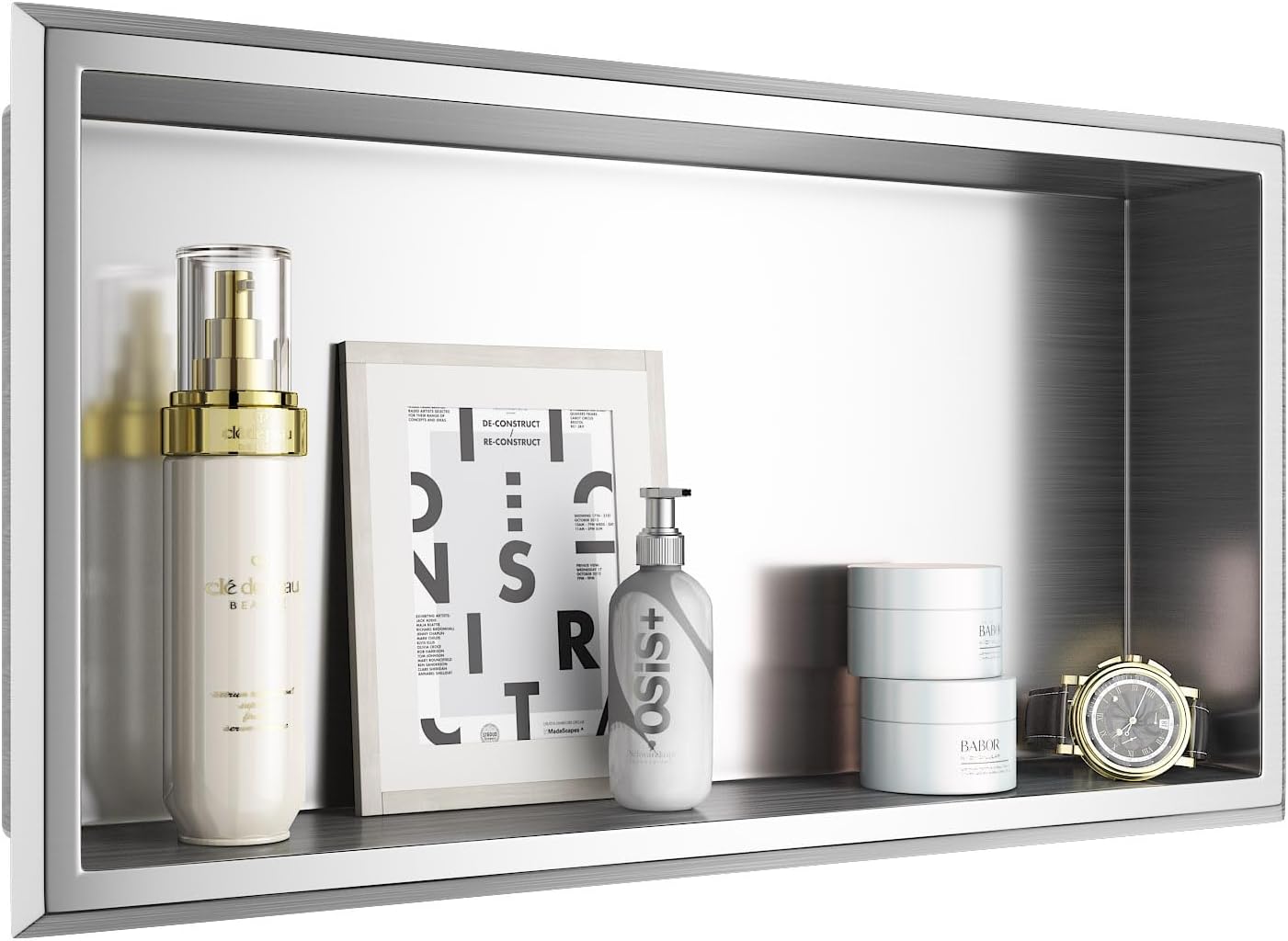 Nicho ducha acero inox 24x12" almacenamiento baño