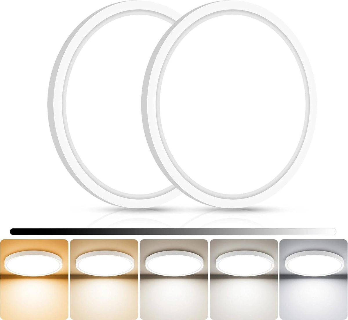 2 Luces LED Empotradas 7pulg Regulables 3000-6500K 15W