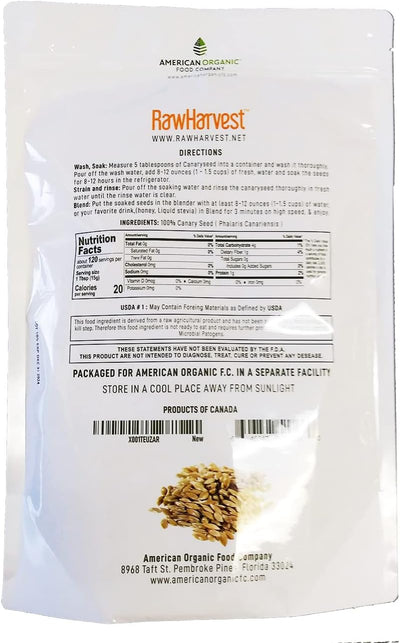 Semilla Canario Alpiste 4lbs para consumo humano libre fibra sílice