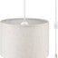 Lámpara colgante enchufable 15ft con pantalla lino beige
