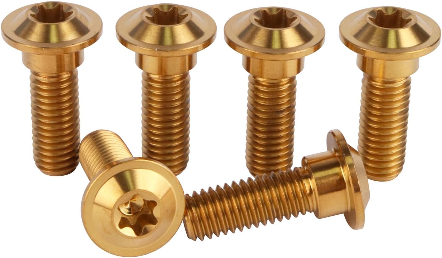 6 Pzas Tornillo Rotor Freno Moto M8x25mm Oro