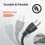 Cable extensión exterior 100pies negro 16/3 SJTW 100% cobre