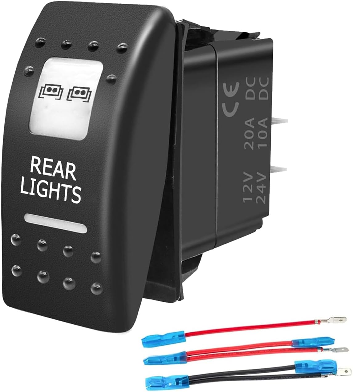 Barra luz LED trasera interruptor basculante 12-24V