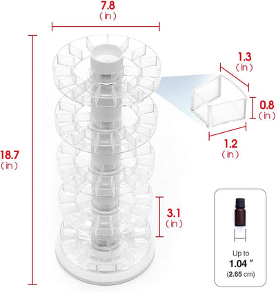 Soporte giratorio aceite esencial 75 botellas 5 niveles