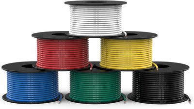 Cable 10 AWG 600 pies 6 colores 100 pies carrete silicona flexible