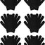6 Pzas Guantes Térmicos Elásticos para Invierno Negro