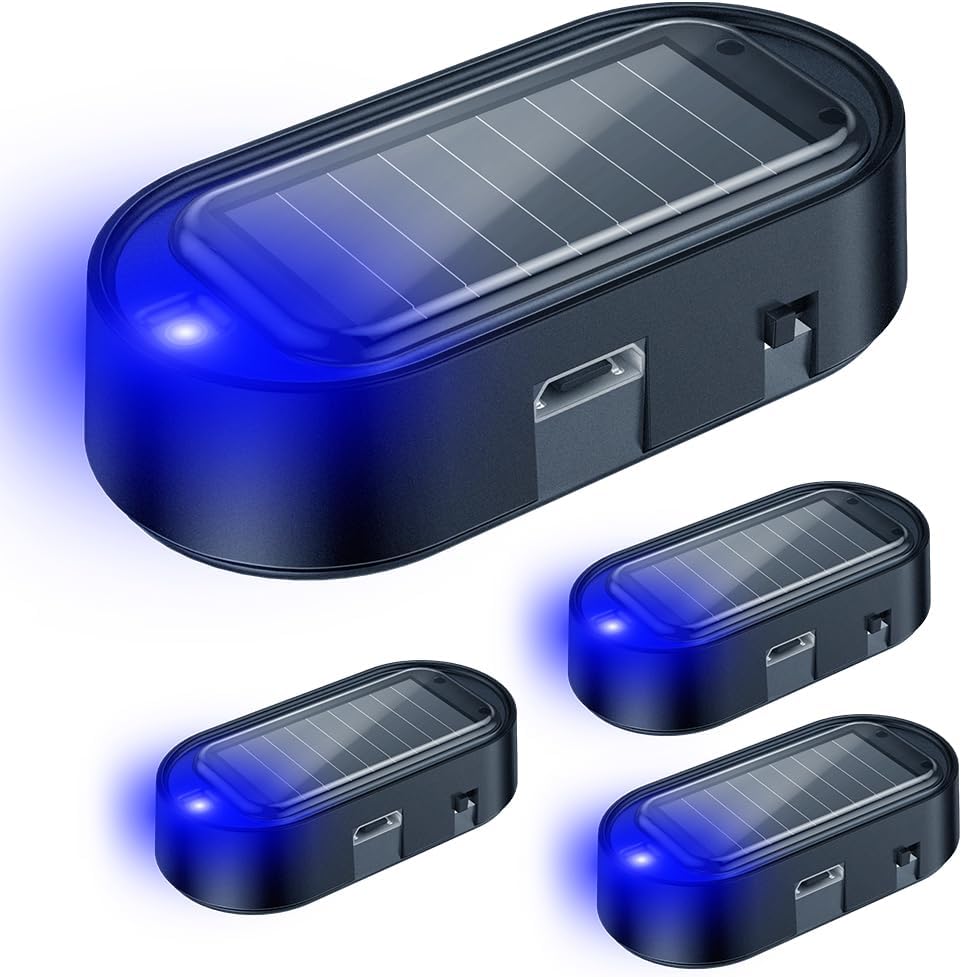 Alarma solar led antirrobo para auto con luz interior