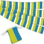 38 Banderas Mini Ucrania de Tela 42pies Decoración