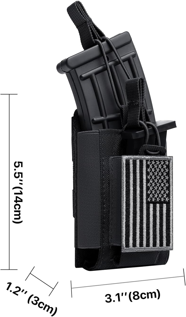 Bolsa soporte elástico para cargador M4 M16 con parche bandera