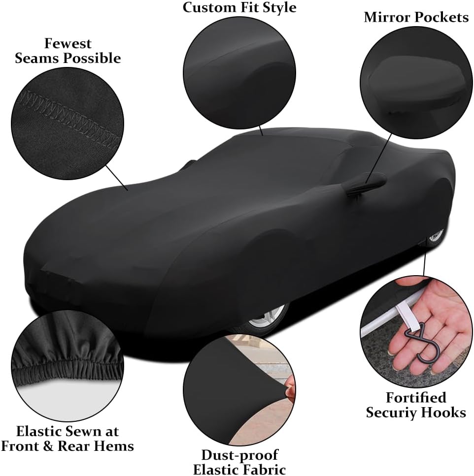 Funda coche elástica a prueba de polvo negro