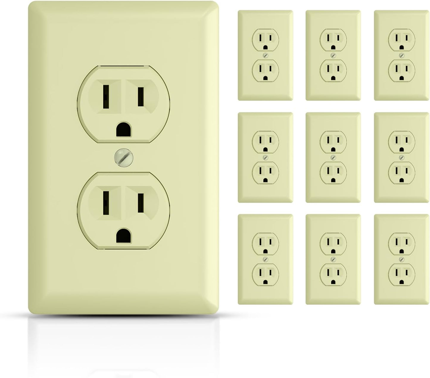Tomas pared dobles 15A uso comercial 2 polos 3 cables