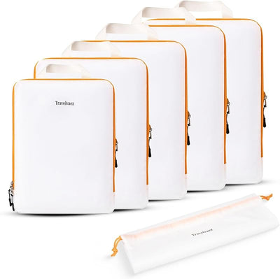 Set 6 Cubos Compresión Organiz. Ropa Viaje Blanco