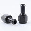 6AN Hembra 3/8 Barb Giro Tubo Aluminio Negro Pack 2