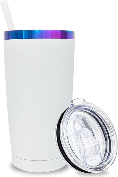 Vaso térmico acero inox 20oz con tapa y pajilla