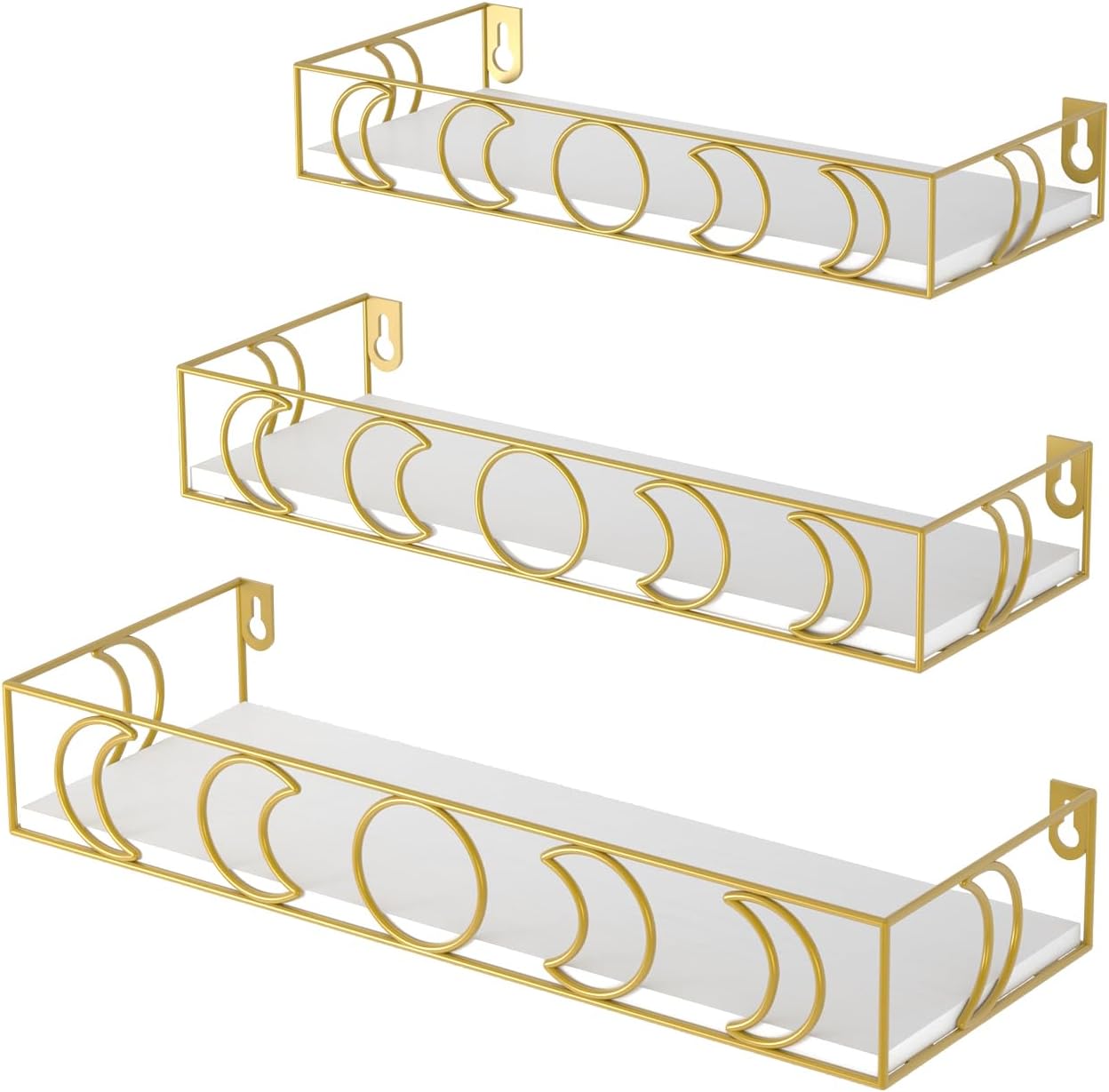 Estantes flotantes oro blanco set 3 decorativos