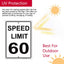 Señal tráfico aluminio 12x8 pulg texto vintage speed limit 60
