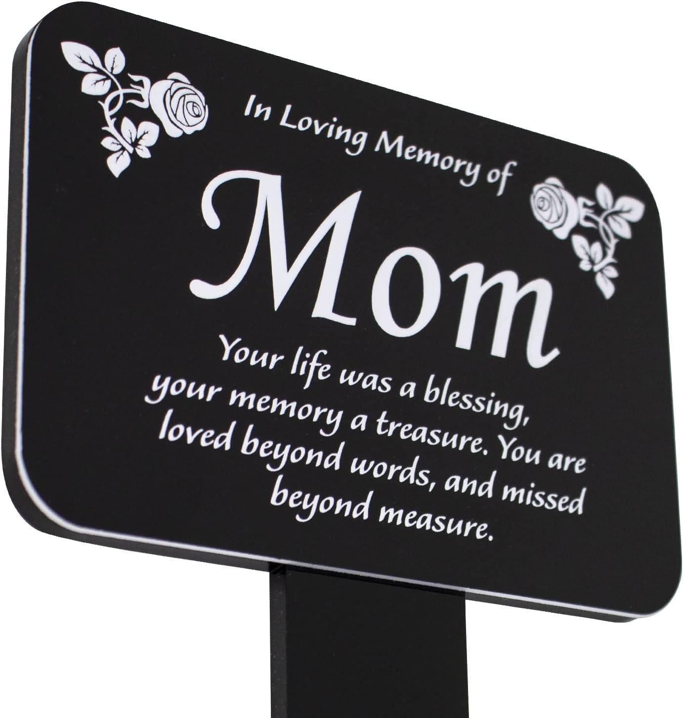 Placa conmemorativa mamá poesía negro cementerio