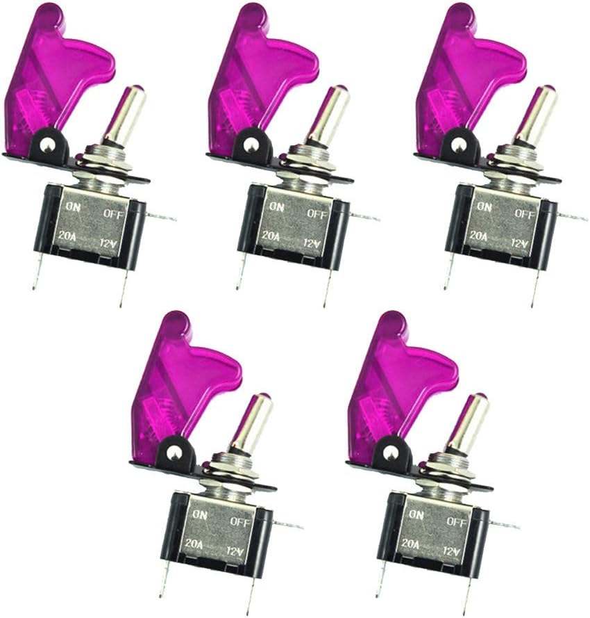 Interruptor SPST 12V 20A para auto o barco 5 Pzas Púrpura