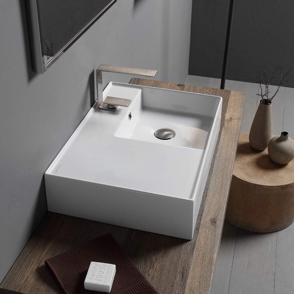 Fregadero baño 3 agujeros tamaño único blanco