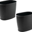 Cubo basura plástico delgado baño dormitorio 2 Pzas negro