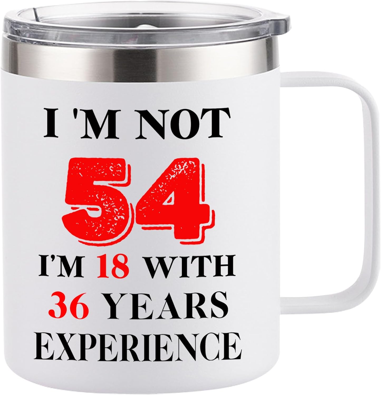 Taza café 12oz color blanco regalo cumpleaños 54 años