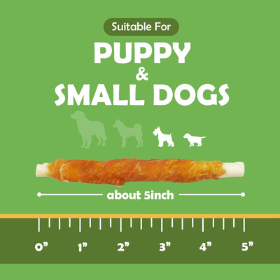 Palitos de pollo crudo para perros pequeños y cachorros 5"
