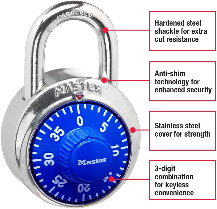 Cerradura combinación Master Lock paquete azul