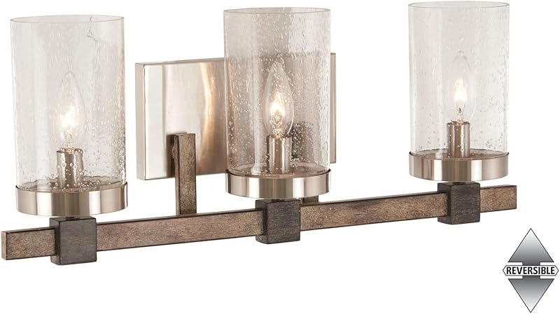 Lámpara pared baño 3 luces 180w gris piedra