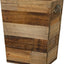 Cubo basura madera reciclada rústica con asas metal
