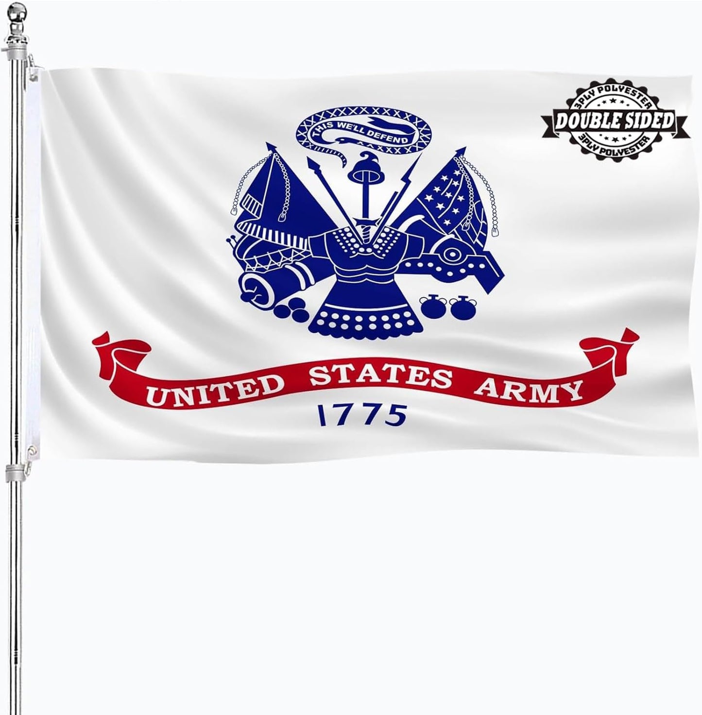 Bandera ejército EE.UU. doble cara 2x3m poliéster 3 capas