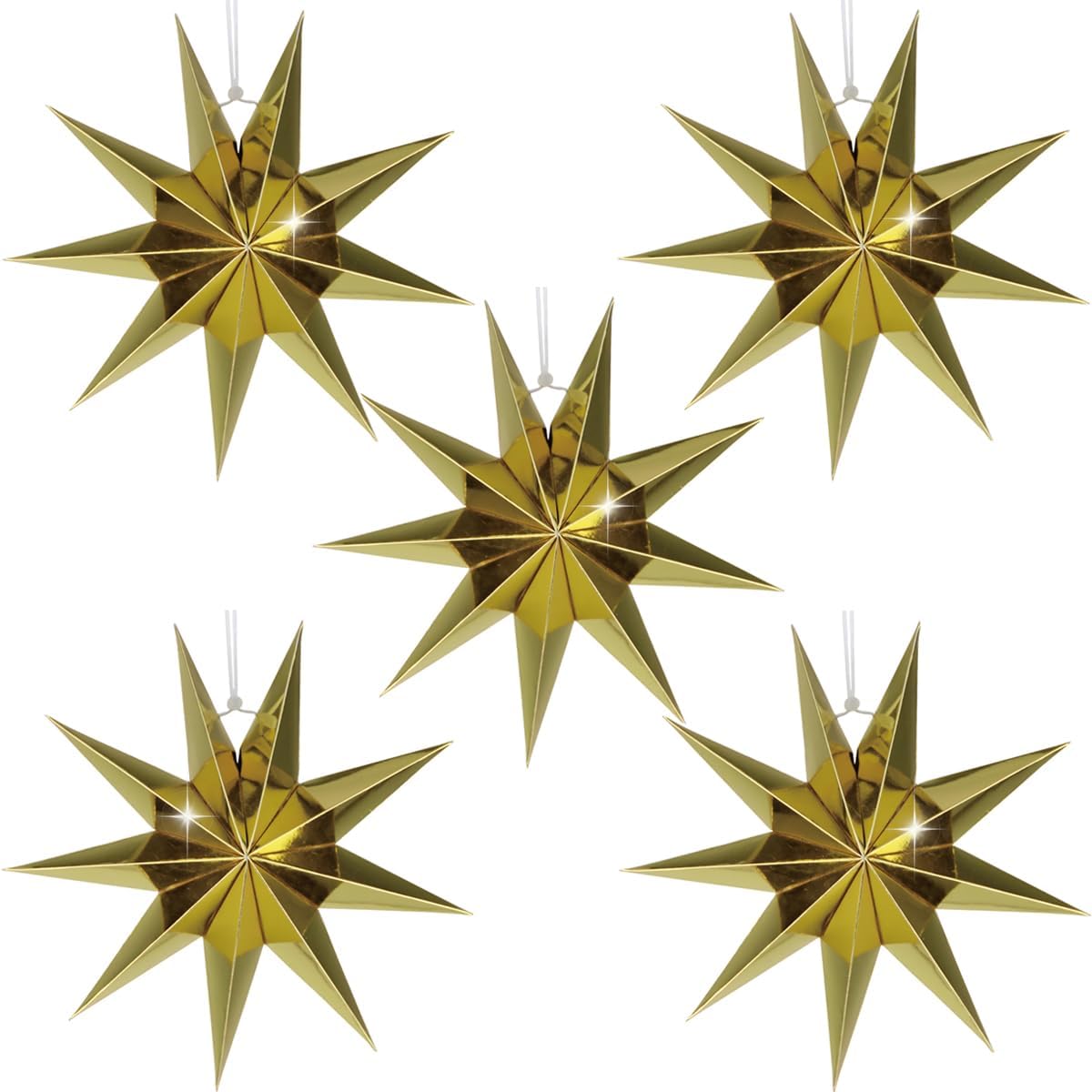 5 Linternas papel estrella 11.8pulg colgantes navidad