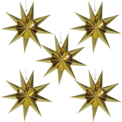 5 Linternas papel estrella 11.8pulg colgantes navidad