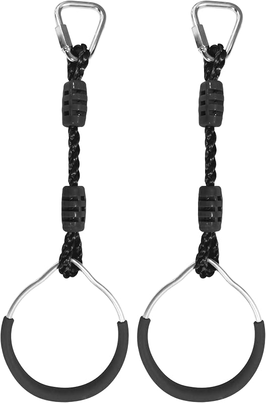Anillo gimnasia colgante set 2 negros para obstáculos