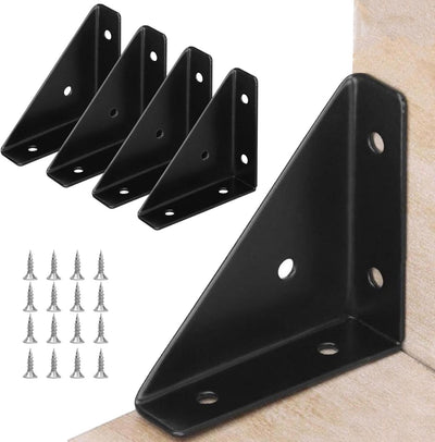 4 Soportes Esquina Triangular para Estantería Madera