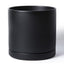 Maceta cerámica 12" color negro diseño moderno