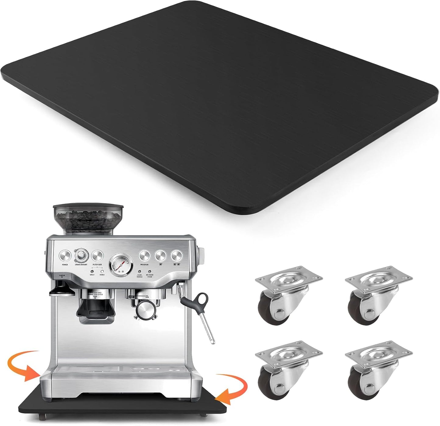 Bandeja deslizante cafetera con ruedas 12.5x16" negro