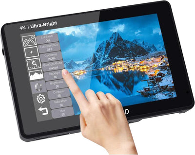 Monitor 7pulg 2200nit LUT DSLR 4K HDMI con kit instalación