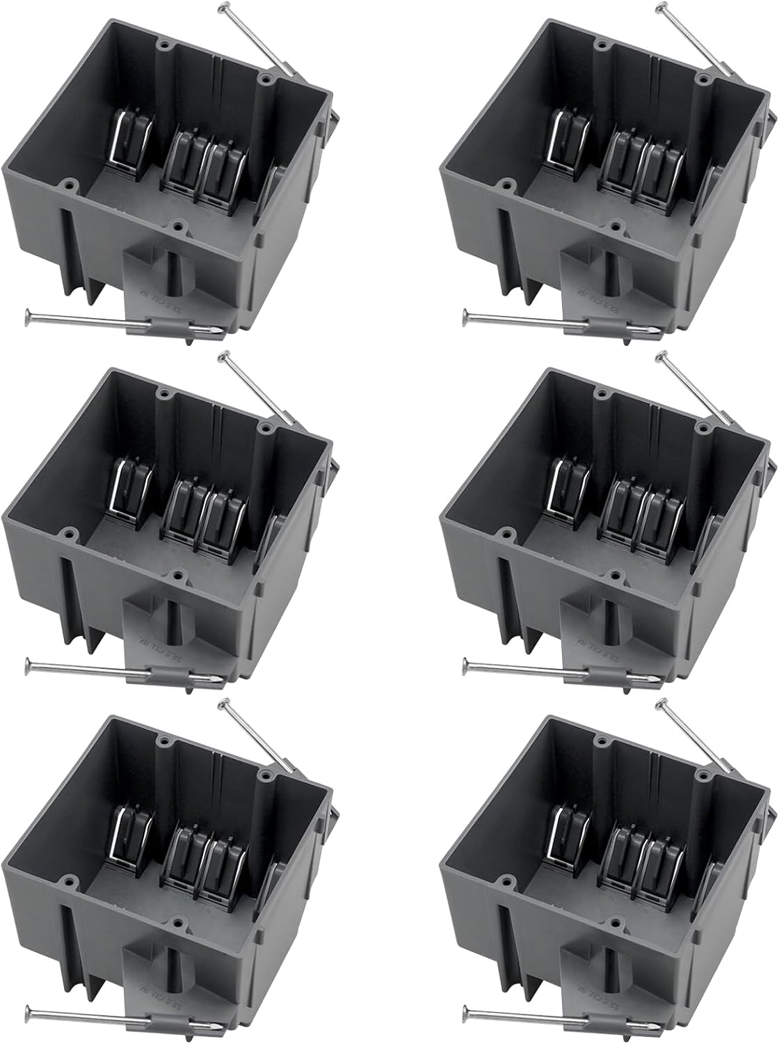 Caja eléctrica 2 cuadrillas 32pulg3 gris pack 6