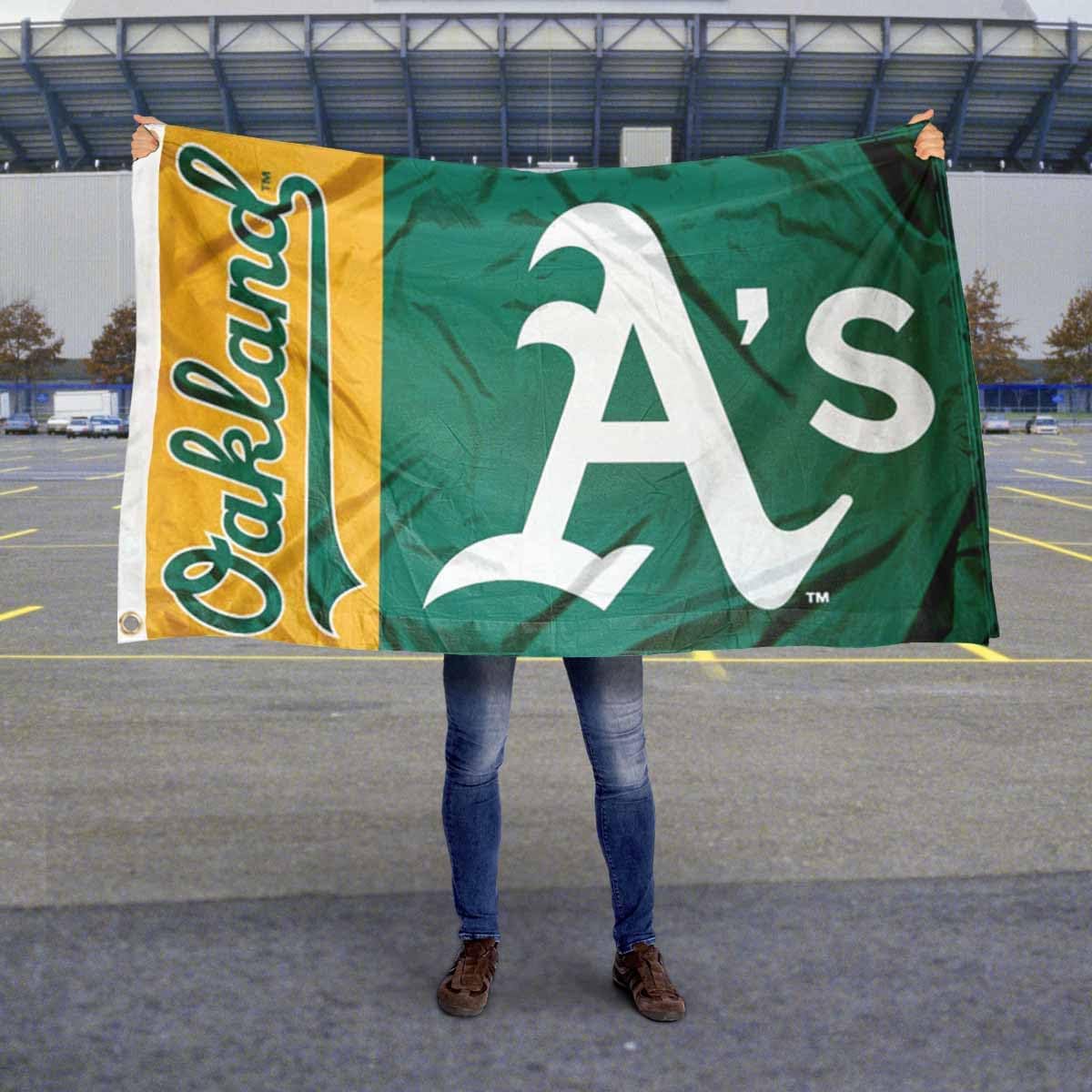 Bandera Atletismo Oakland A's 3x5