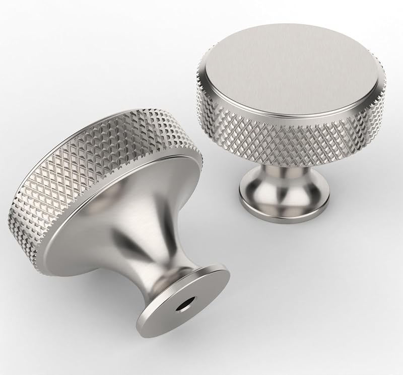 20 Pomas Níquel Satinado 1.2" Redondos para Cajones Cocina