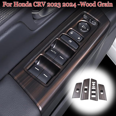 4 Pzas Cubierta Panel Interruptor Ventana Honda CRV Madera