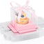 Soporte plástico transparente cupcakes 24uds 3.5" rosa