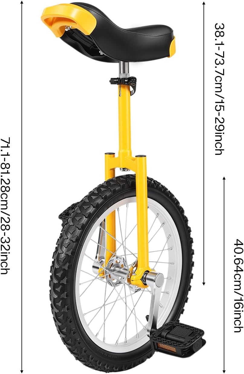 Monociclo 16" acero rueda antifuga para adultos