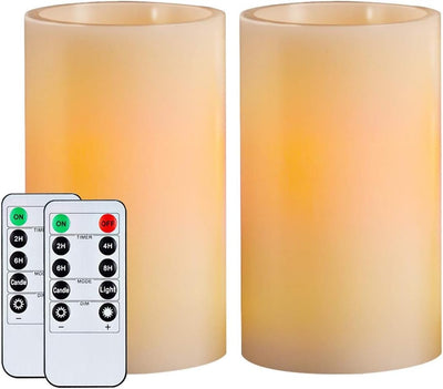 Velas LED pilar 5x3" control remoto luz amarilla