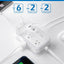 Cable extensión plano 15ft regleta 6 tomas 4 USB 2 USB C