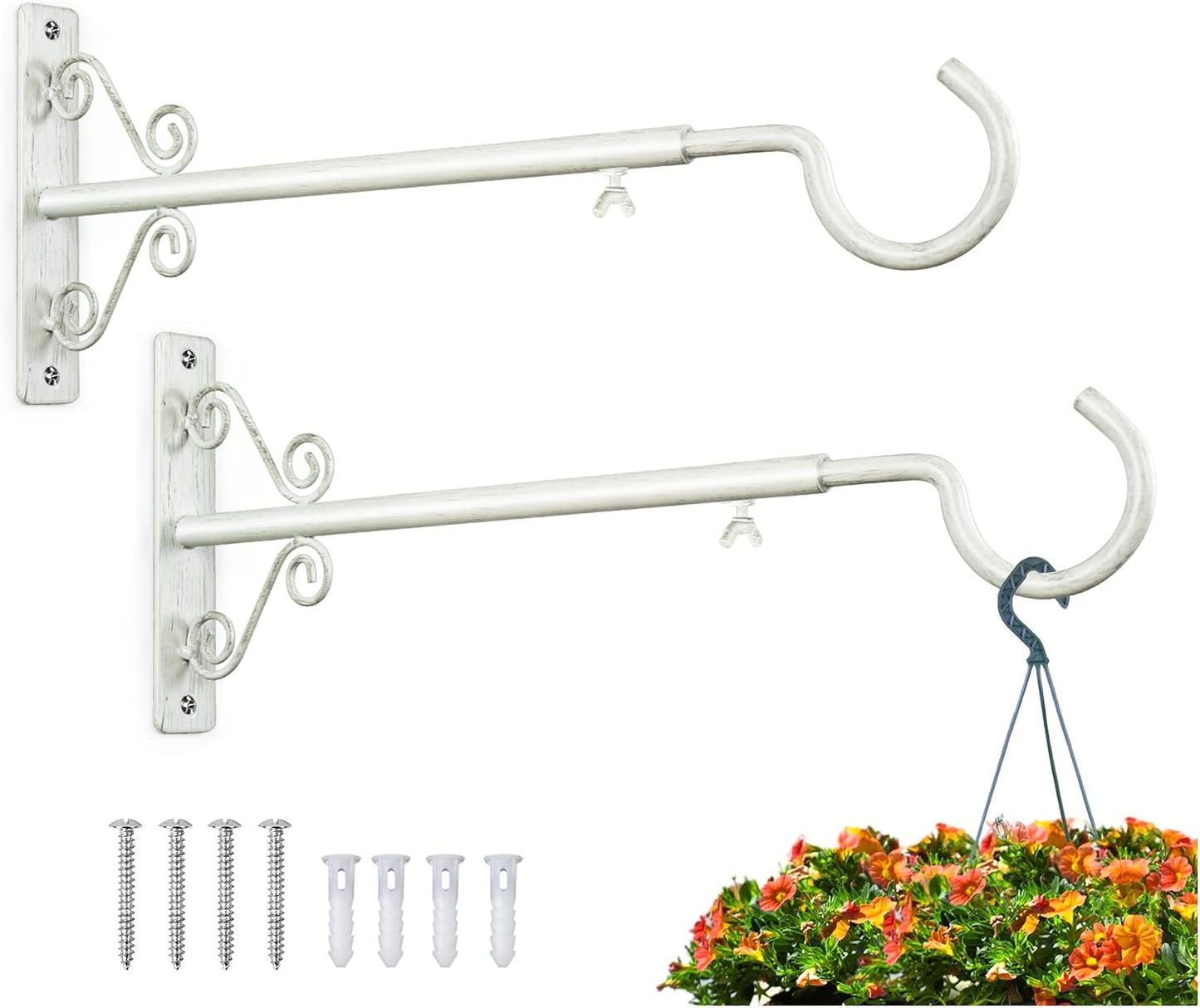 Percha ajustable para comederos pájaros 16-24" ganchos pared