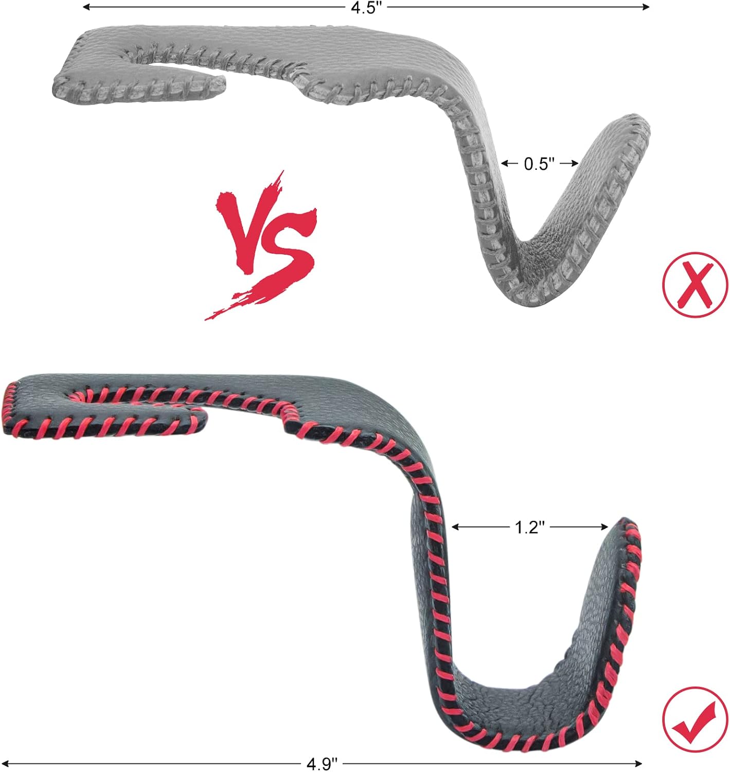 Gancho para bolso cuero asiento trasero coche 2uds negro rojo